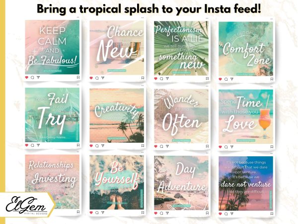 Canva Templates: 30+ Days of Insta Quotes | Square, Portrait, & Stories | Ready-to-use or Fully Customizable! - Image 2